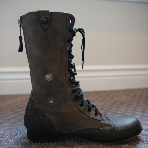 Steve Madden Flannel-Lined Combat Boots - Picture 2 of 8